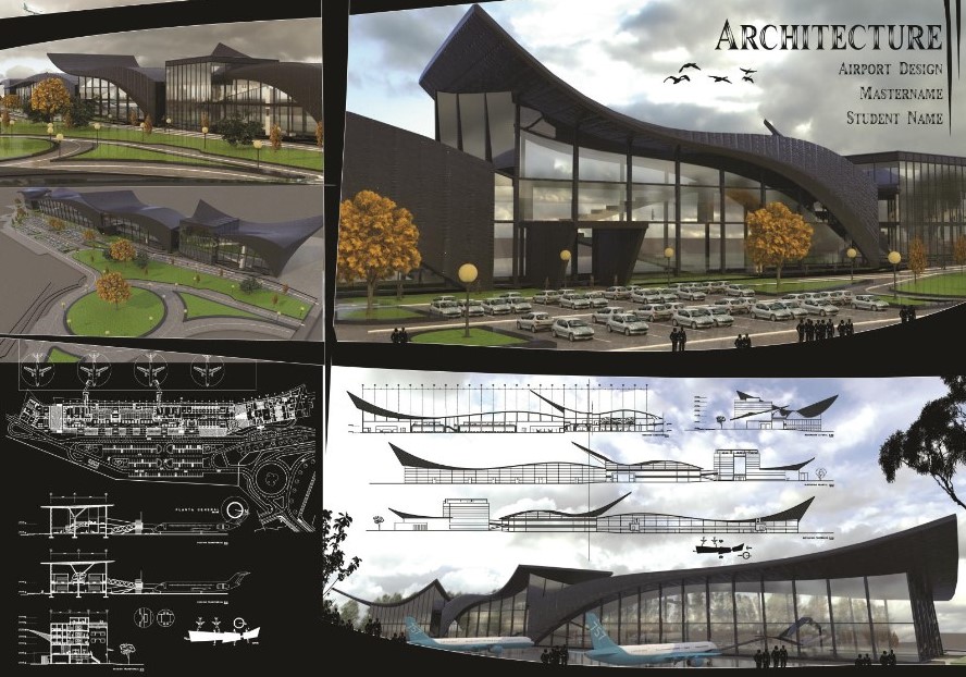 دانلود پروژه معماری فرودگاه - دانلود پروژه معماری فرودگاه ( نقشه ها ، سه بعدی ، شیت )