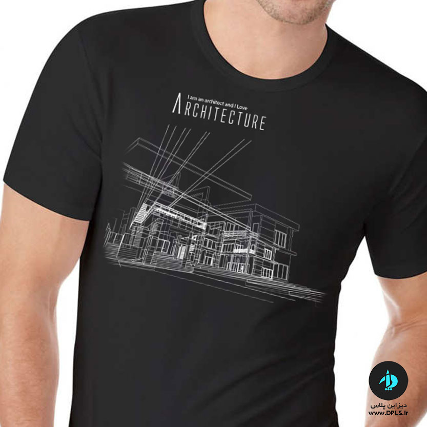 تی شرت طرح معماری آرشیتکت 2 مشکی مردانه