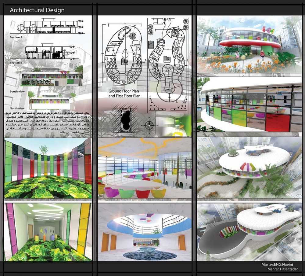 دانلود پروژه دبستان طرح آموزشی معماری داخلی