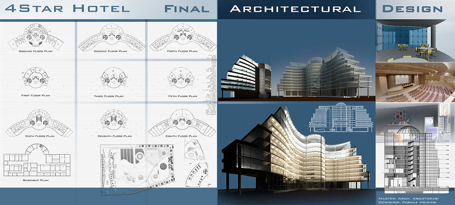 دانلود پروژه معماری هتل ۴ ستاره